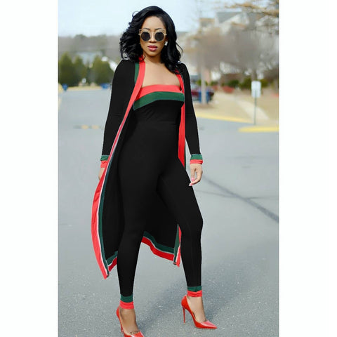 3 Piece Red And Green Robe Set