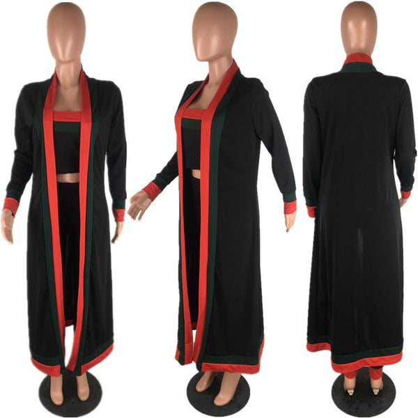 3 Piece Red And Green Robe Set