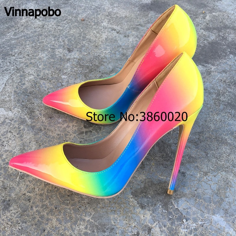 Rainbow Heels RedLipsandPumps