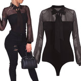 Mesh and Bow Blouse