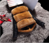 Faux Fur and Leather Jacket