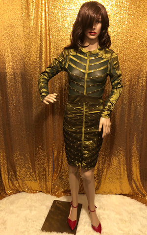 Green stud and glam dress